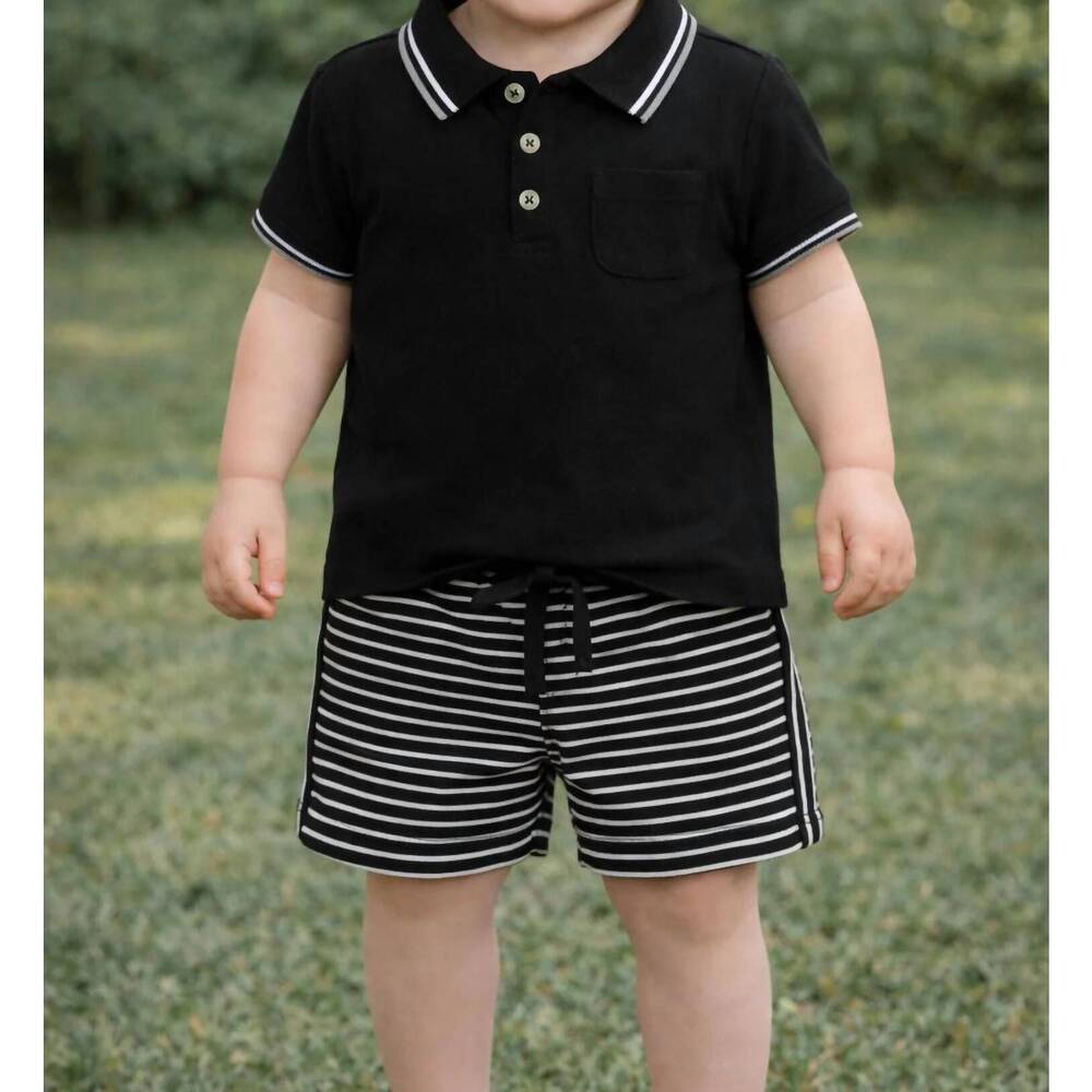 NEW SPLENDID bennett stripe short set in black